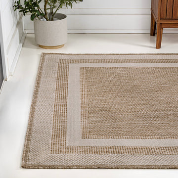 Dover Classic 3-Stripe Border Indoor/Outdoor Area Rug